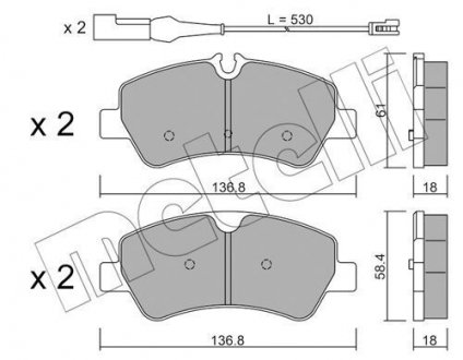 Комплект гальмівних колодок.).) Metelli 22-0991-1