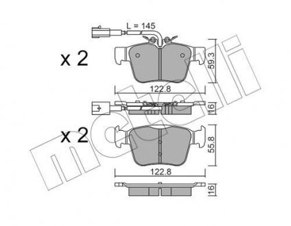 Комплект тормозных колодок Metelli 22-1101-0 (фото 1)