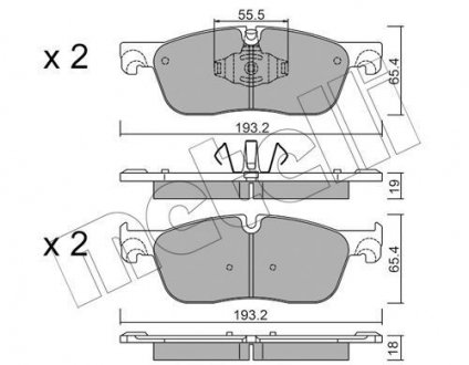 Комплект тормозных колодок Metelli 22-1123-1 (фото 1)