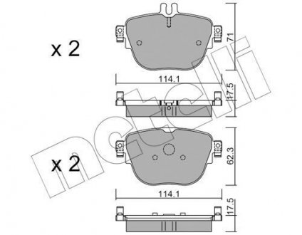 Комплект гальмівних колодок (дискових) Metelli 22-1137-0 (фото 1)