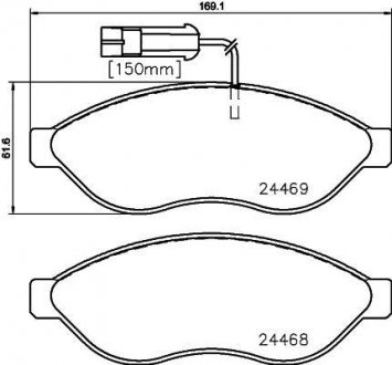 Комплект колодок тормозных дисковых тормозов (4шт) MINTEX MDB3365 (фото 1)