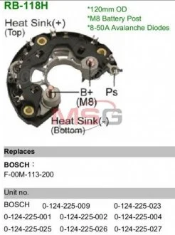 Диодный мост MOBILETRON RB-118H (фото 1)