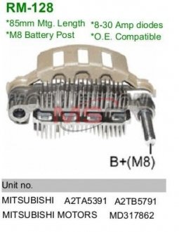 Діодний міст генератора MOBILETRON RM-128 (фото 1)
