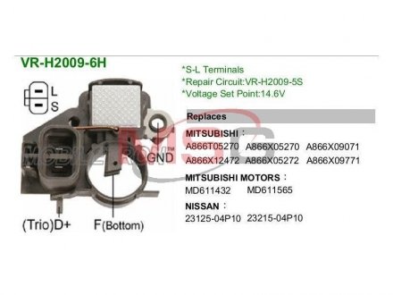 Регулятор напряжения генератора MOBILETRON VRH20096H