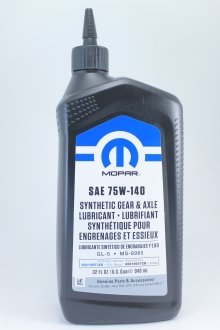 Мастило Synthetic Gear Oil 75W-140, GL-5, 1qt. Mopar 68218657AB (фото 1)