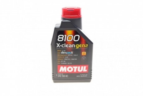 Масло моторне 8100 X-Clean gen2 5W-40 (1 л) MOTUL 854111 (фото 1)
