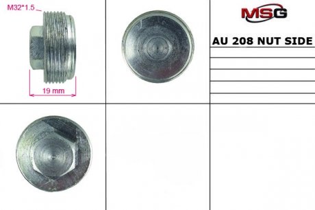 Гайка підтиску збоку AUDI A2 (8Z0) 00-05;SEAT CORDOBA (6L2) 02-09;SKODA FABIA (6Y2) 00 MSG AU208NUTS