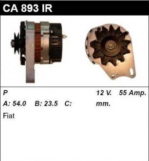 Генератор відновлений /55A, 1PV/ FIAT CINQUECENTO 91-99, PANDA 92-96, SEICENTO 98-10 MSG CA893IR