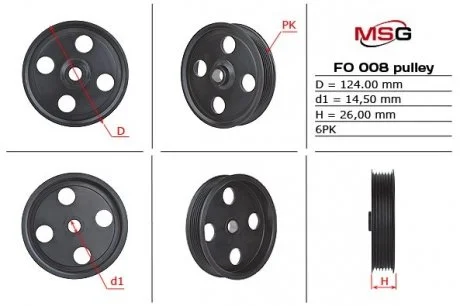 Шкив насоса FORD FOCUS 98-04 MSG FO008PUL