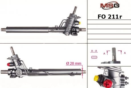 Рульова рейка з ГУР відновлена VW Sharan 2000-,SEAT Alhambra 2002-,FORD Galaxy 2000-2006 MSG FO211R (фото 1)