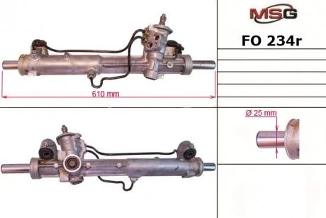 Рулевая рейка с ГУР восстановленная FORD FOCUS (DAW, DBW) 98-04, FOCUS (DFW) 99-04, FOCUS (DNW) 99-0 MSG FO234R