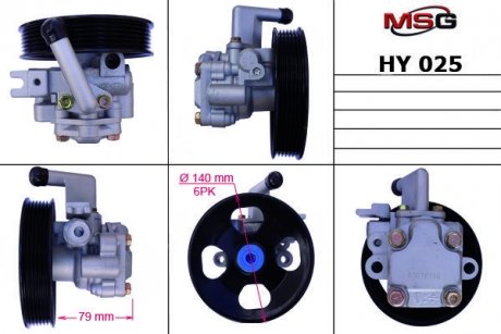 Насос ГУР новый HYUNDAI GRANDEUR 06-,SANTA FE II 06- MSG HY025