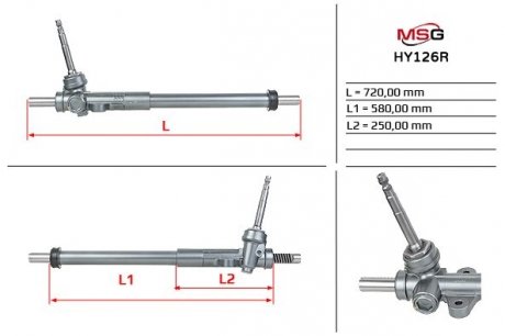 Рульова рейка без ГУР відновлена HYUNDAI SANTA FE USA 2012- MSG HY126R (фото 1)