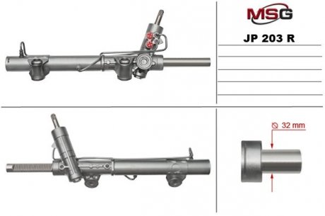 Рулевая рейка с ГУР восстановленная JEEP CHEROKEE (KJ) 01-08, JEEP LIBERTY 01-06 MSG JP203R