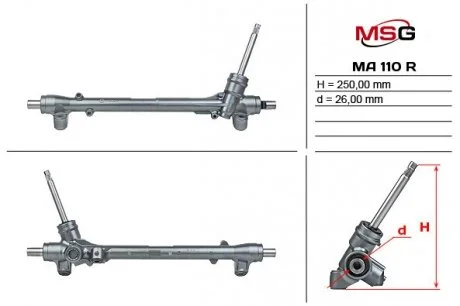 Рулевая рейка без ГУР восстановленная MAZDA CX-5 2011-2017 MSG MA110R