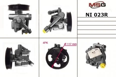 Насос ГУР відновлений NISSAN PRIMERA (P10) 90-96,PRIMERA (P11) 96-01,PRIMERA Hatchback (P10) 90- MSG NI023R