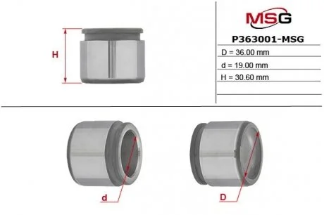 Поршень MB C (W202, W203, S203, S202), CLK (C208, C209), E (W210) (Ate 36mm) MSG P363001-MSG