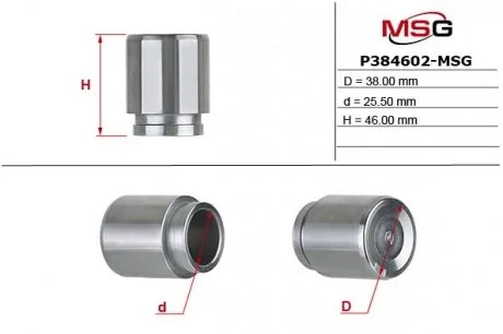 Поршень гальмівного супорта задн. (Ø38mm) Citroen C-Crosser/Mitsubishi Outlander/Peugeot 4007 MSG P384602-MSG