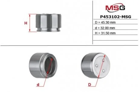 Поршень гальм. супорта перед. Mitsubishi Pajero IV 07-/Toyota Land Cruiser 00- (Sumitomo 45mm) MSG P453102-MSG