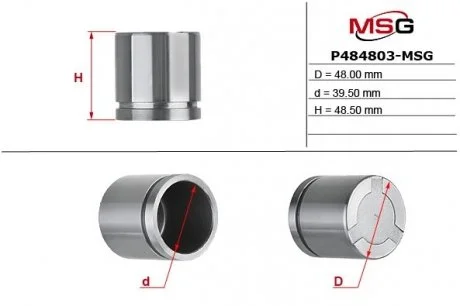 Поршень тормозов. суппорта задн. (Ø 48mm) Toyota Land Cruiser 90-, Prado 10- /Mitsubishi Pajero 07- /Nissan Patrol 97- MSG P484803-MSG (фото 1)