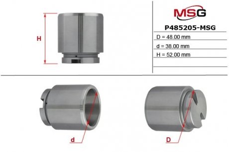 Поршень гальм. супорта зад. Ford Tranzit 2.TDCi 02 - (48x52) MSG P485205-MSG