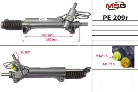 Рулевая рейка с ГУР восстановленная PEUGEOT 406 (8B) 95-04,406 Break (8E/F) 96-04 MSG PE209R