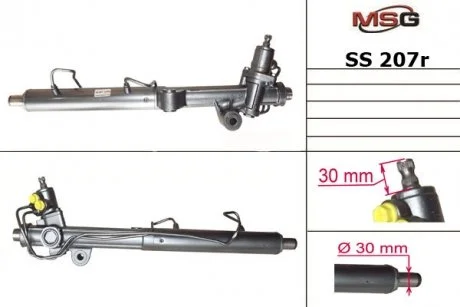 Рульова рейка з ГУР відновлена DAEWOO REXTON (GAB_) 02-;SSANGYONG REXTON (GAB_) 02- MSG SS207R (фото 1)