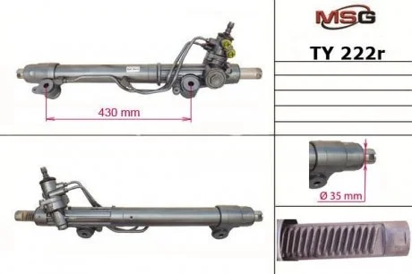 Рульова рейка з ГУР відновлена TOYOT LAND CRUISER 100 (_J10_) 4.7 02-08 MSG TY222R (фото 1)