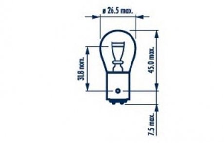 Лампа накаливания, фонарь указателя поворота, Лампа накаливания, фонарь сигнала тормож./ задний габ. огонь, Лампа накаливания, фонарь сигнала торможения, Лампа накаливания, задний гарабитный огонь, Лампа накаливания, стояночные огни / габаритные фона NARVA 17925 (фото 1)