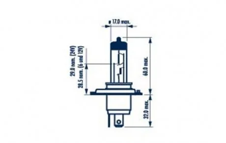 Автолампа H4 LL 12V 60/55W P43t-38 NARVA 48889