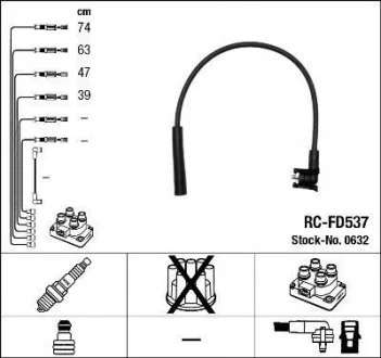 Комплект дротів запалювання NGK 0632