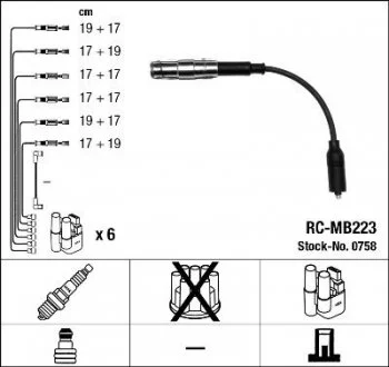 Комплект дротів запалювання NGK 0758