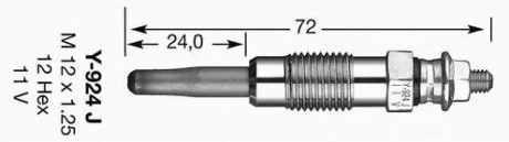 Свічка розжарення, 1.9D 98- (D-POWER 1) NGK 7906