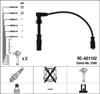 Комплект кабелей высоковольтных NGK RCAD1102 (фото 1)