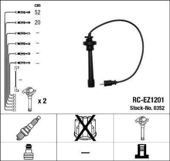 Комплект кабелей высоковольтных NGK RCEZ1201