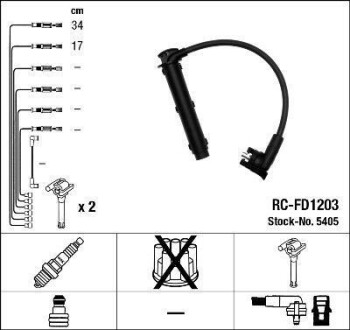 Комплект кабелей высоковольтных NGK RCFD1203 (фото 1)