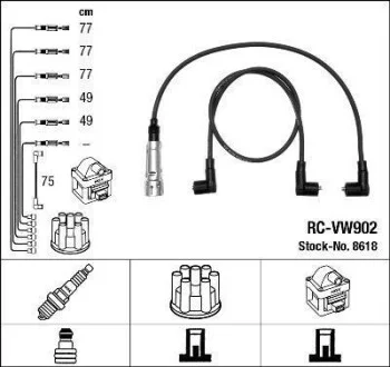 Комплект кабелей высоковольтных NGK RCVW902 (фото 1)
