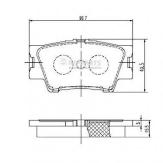 Гальмівні колодки, к-кт. NIPPARTS J3612035