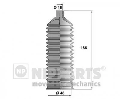Комплект пильника, рульове керування NIPPARTS N2840510