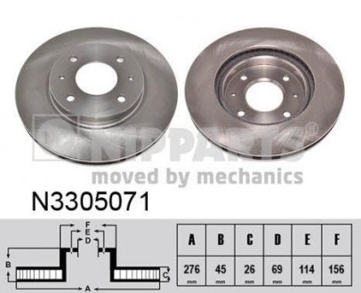 Гальмівний диск NIPPARTS N3305071