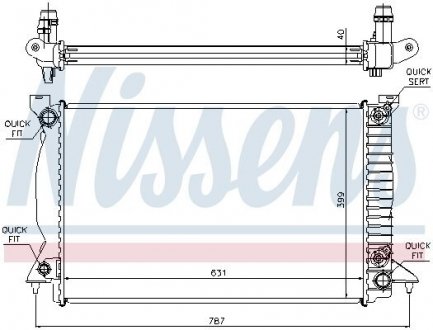 Радіатор, охолодження двигуна NISSENS 60314A