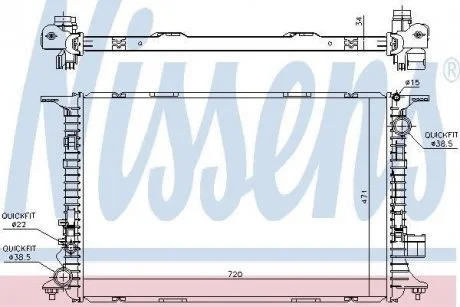 Радіатор, охолодження двигуна NISSENS 60326
