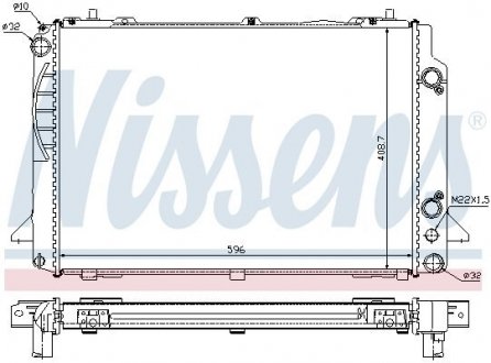 Радиатор AI 80/90(91-)2.6 i(+)[OE 8A0.121.251 B] NISSENS 60467A (фото 1)