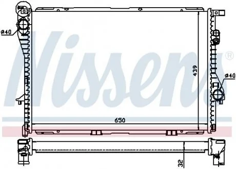 Радиатор BMW 5 E39(95-)525 td(+)[OE 1711.2.246.009] NISSENS 60603A