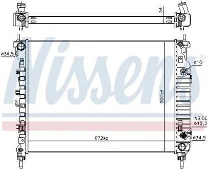 Радіатор OPEL ANTARA (06-) 2.2 CDTi NISSENS 606256