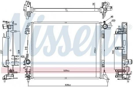 Радіатор охолодження двигуна Scenic/Megane 1.2/1.3TCe /1.5dCi 16- NISSENS 606473