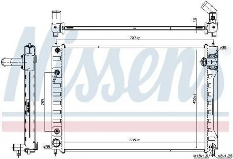 Радіатор охолоджування NISSENS 606542