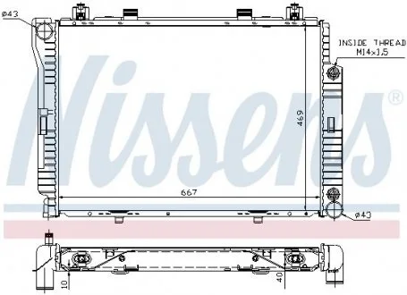 Радиатор MB S W 140(91-)350 SD TD(+)[OE 140 500 13 03] NISSENS 62714A