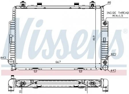 Радиатор MB S W 140(91-)400 S(+)[OE 140 500 10 03] NISSENS 62716A