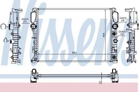 Радіатор MB CLS W 219(04-)CLS 280(+)[OE 211 500 01 02] NISSENS 62792A